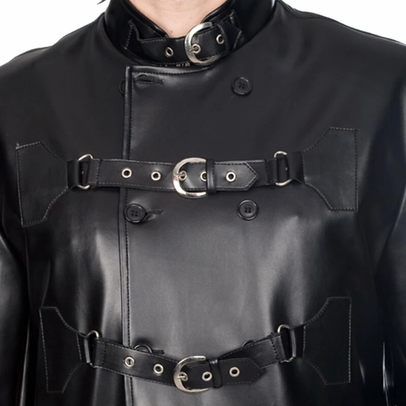 Black Pistol Faux Leather Coat - Closure Coat Sky - Image 3