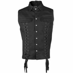 Black Pistol Gothic Vest - Eye Vest Denim