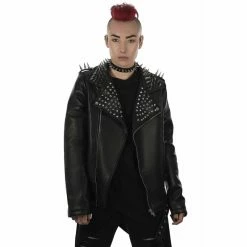 Killstar Vegan Leather Biker Jacket - Creeping Death