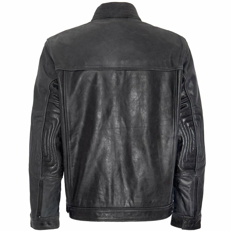 King Kerosin Biker Leather Jacket - Blanko Black - Image 2