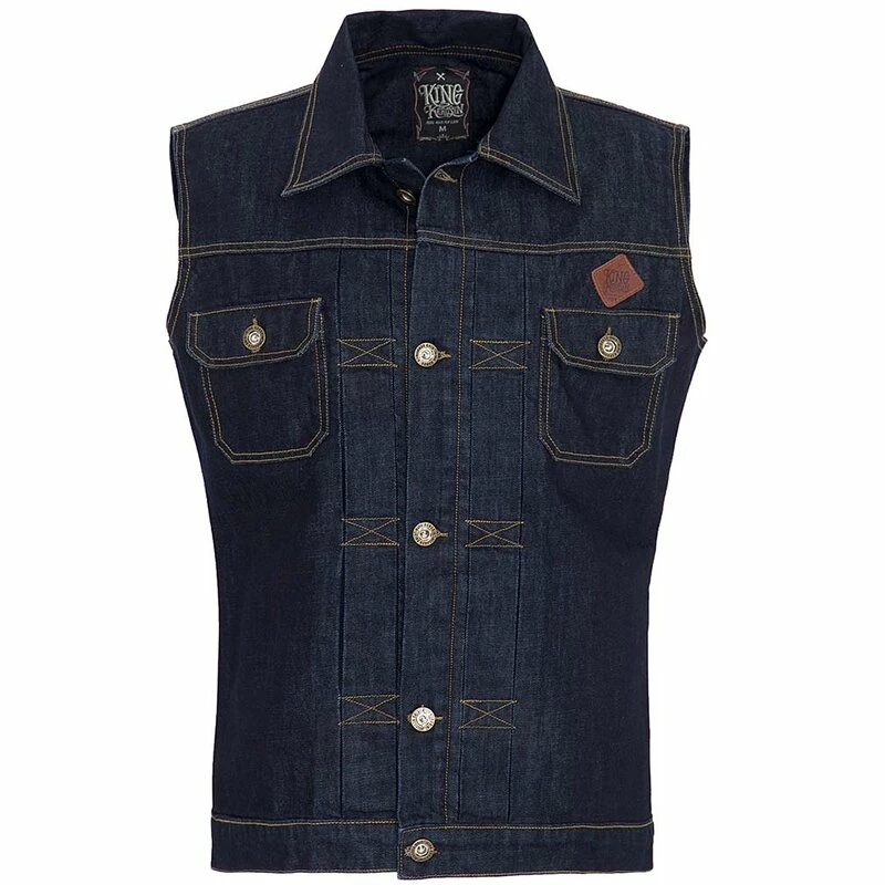 King Kerosin Denim Vest - Speedway Kings - Image 2