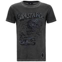 King Kerosin Dirtywash T-Shirt - El Bastardo Steel Grey