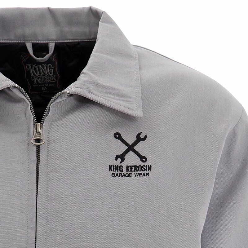 King Kerosin Gabardine Jacket - Speed Freak Grey - Image 3