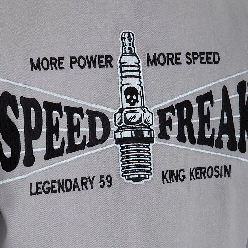 King Kerosin Gabardine Jacket - Speed Freak Grey - Image 5