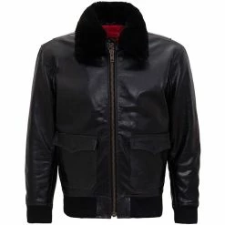 King Kerosin Leather Jacket - Aviator Black