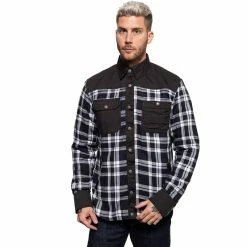 King Kerosin Shirt-Jacket - Blanko Black & White