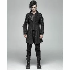 Punk Rave Gents' Coat - Poisonblack Black