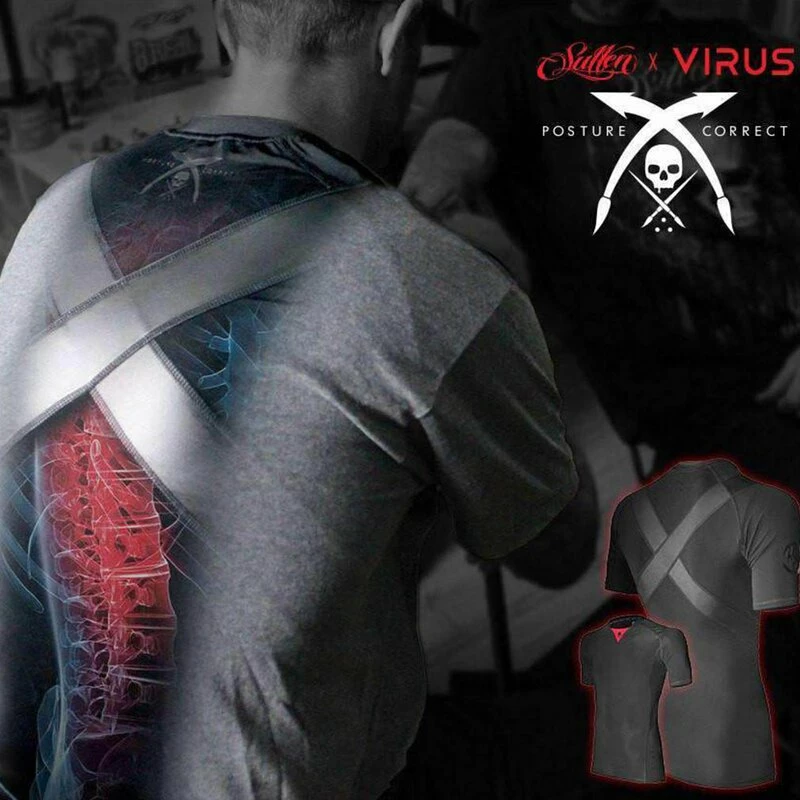 Sullen Clothing X Virus Compression Shirt - Posture Correct Black - Image 6